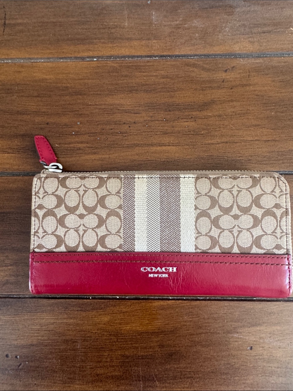 Coach Legacy  Signature Stripe Wallet, EUC